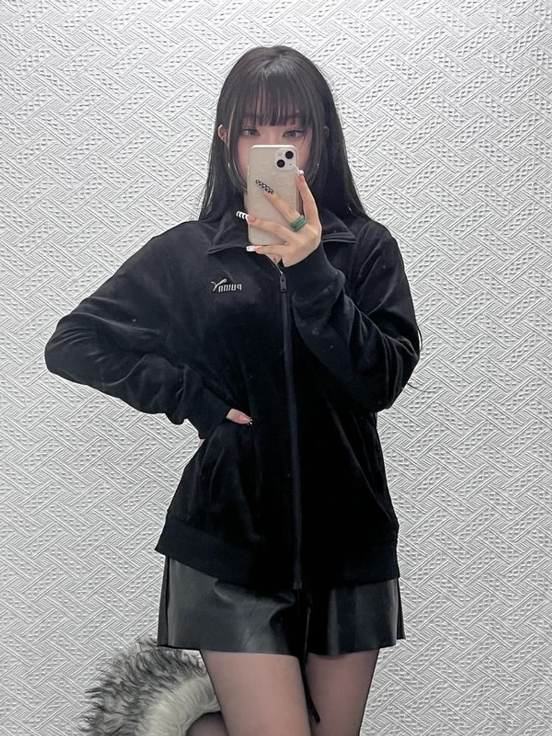 푸마 빈티지 캐주얼 웜셀 벨루어 벨벳 집업 L C10519 상품이미지2