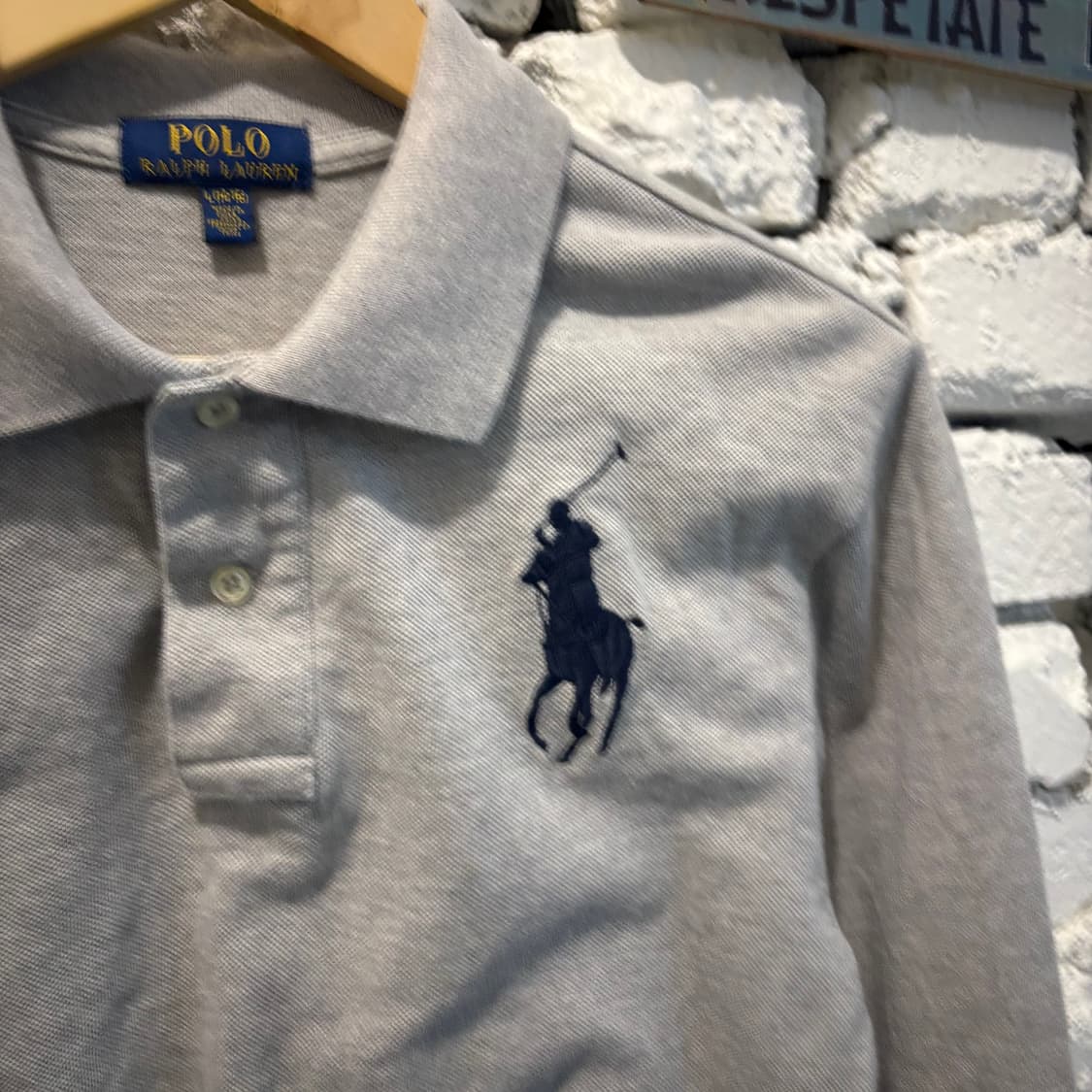폴로 빅포니 3 빈티지 그레이 카라티셔츠 상품이미지4
