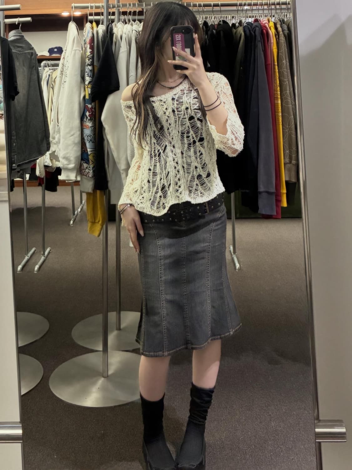 Distressed Knit Denim 🕸️📼 상품이미지1