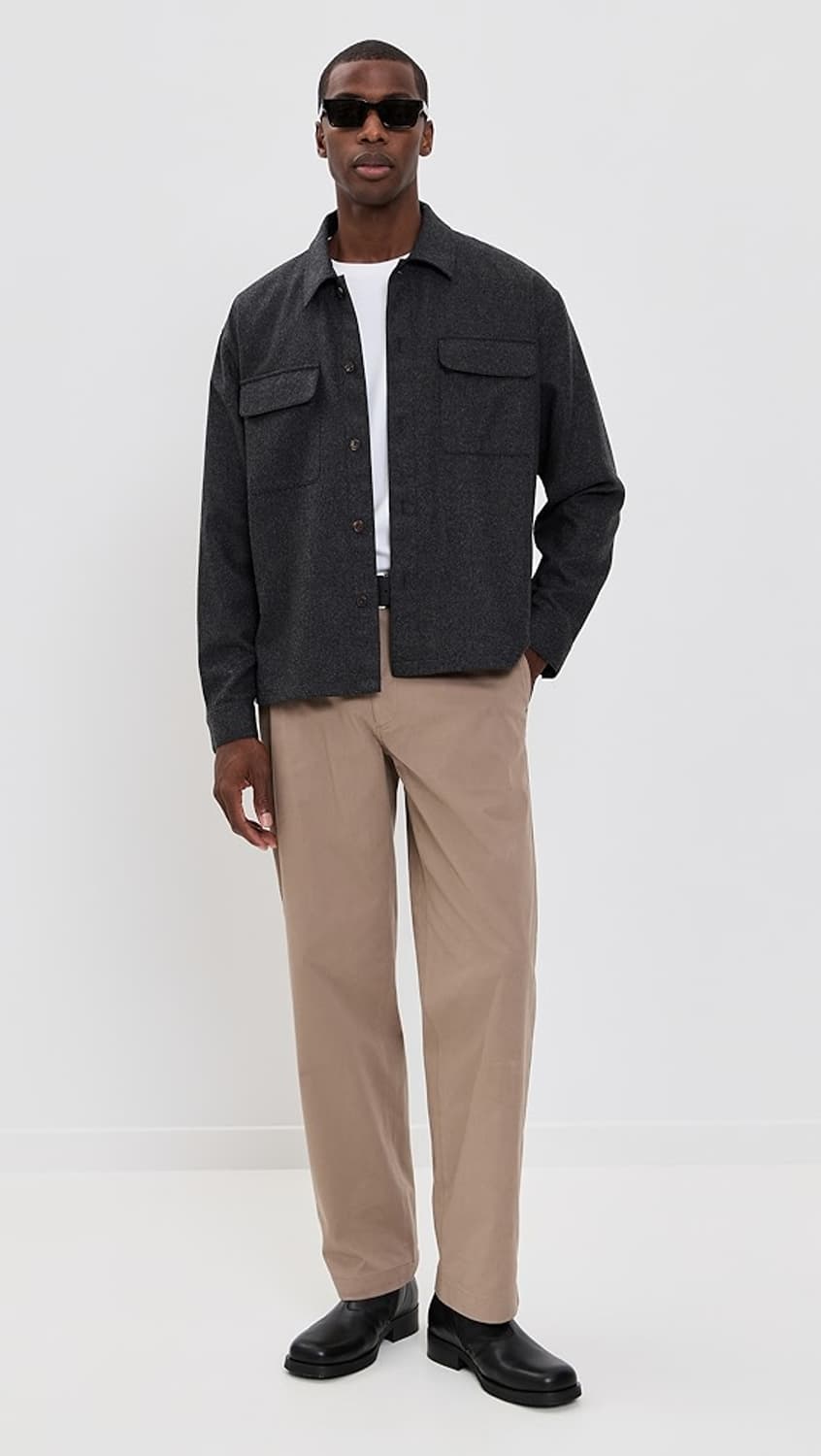 새상품] 띠어리 브러쉬드 와이드 치노 팬츠 32 (Feather) 상품이미지4