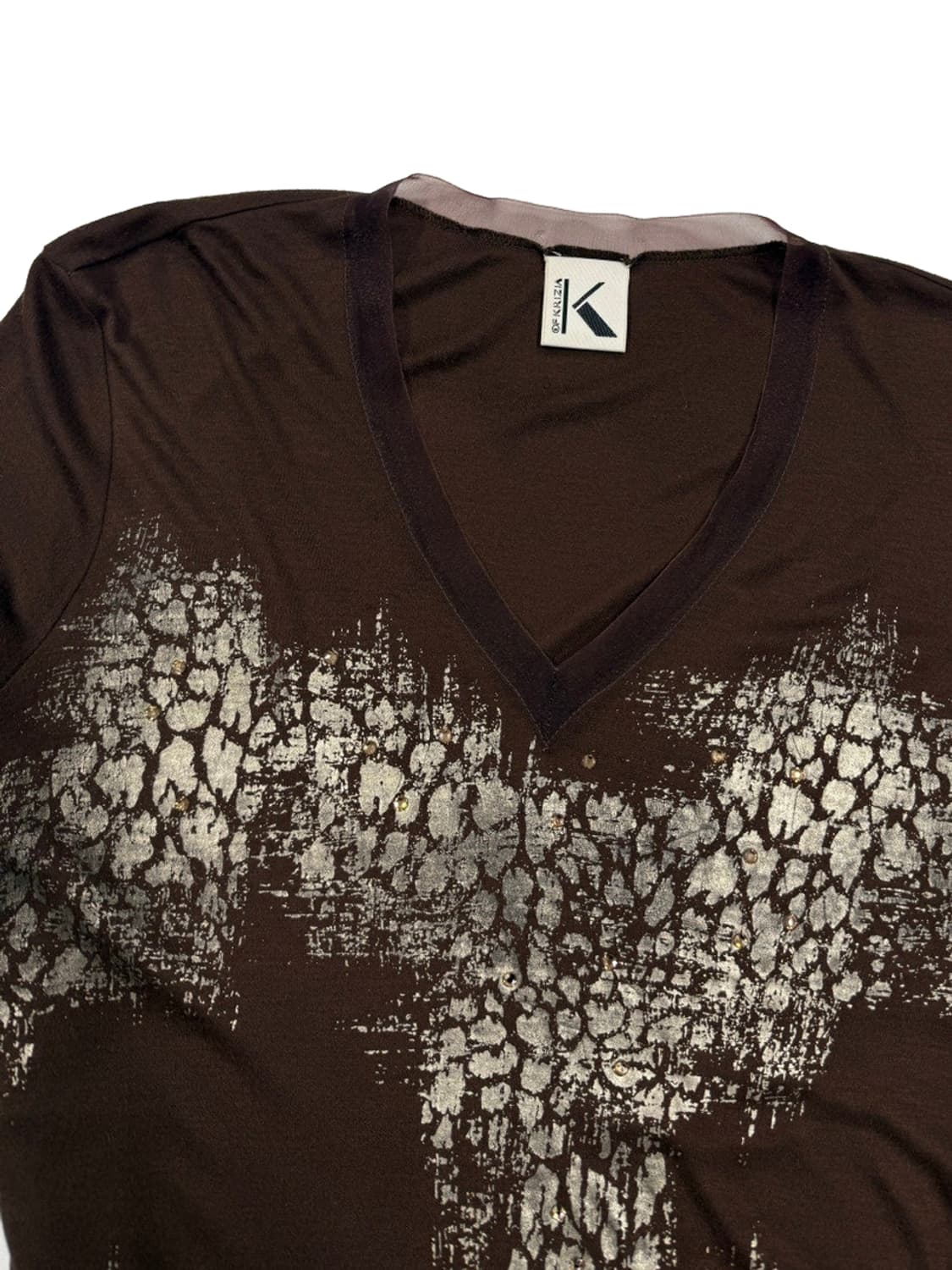 빈티지 EVEX by KRIZIA 브라운 긴팔티 상품이미지3