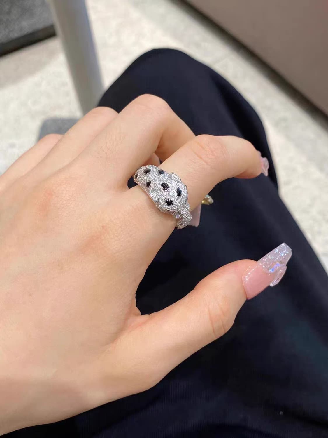 Oceanora 레오파드 925실버 그린아이 풀지르콘 럭셔리 링 상품이미지9