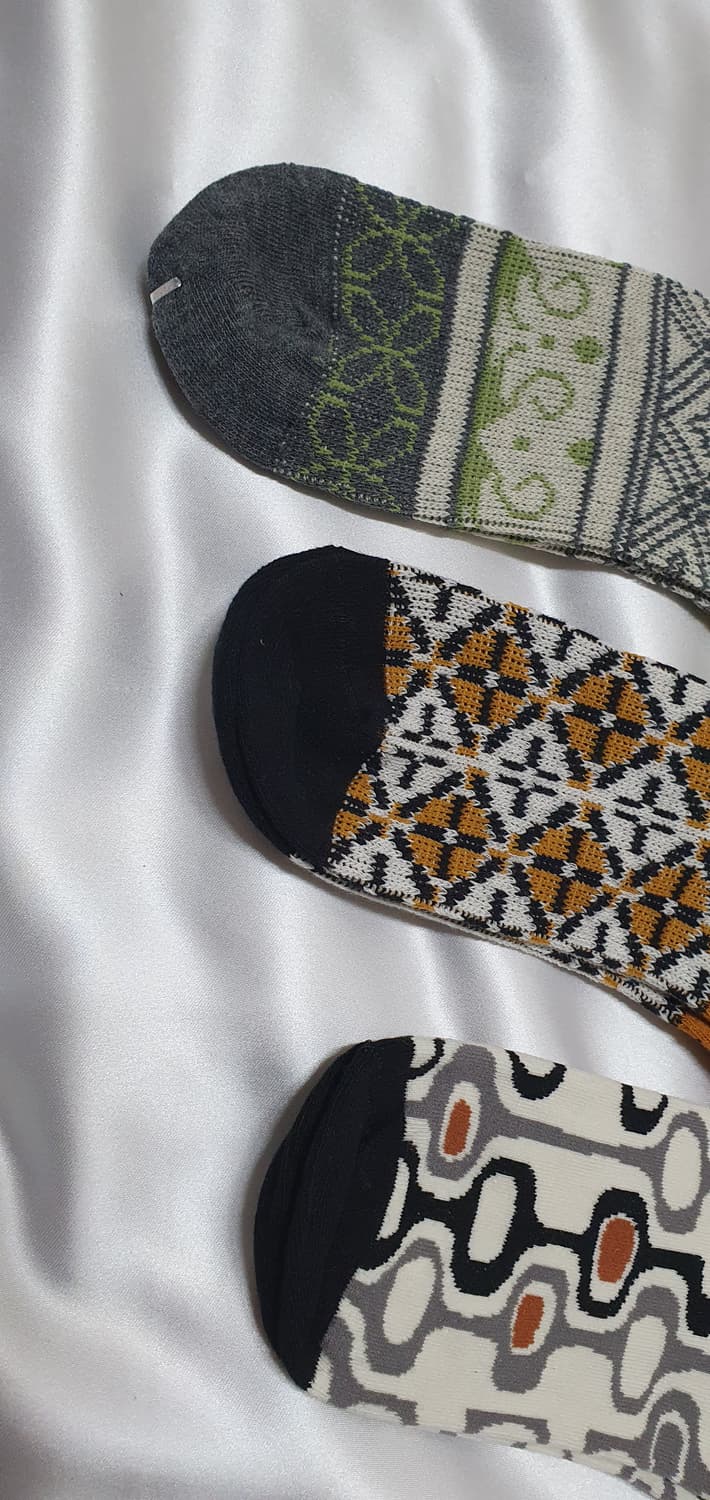 올리브 그레이 겨자 브라운 플라워 사각 도형 비비안웨스트우드 양말 상품이미지8