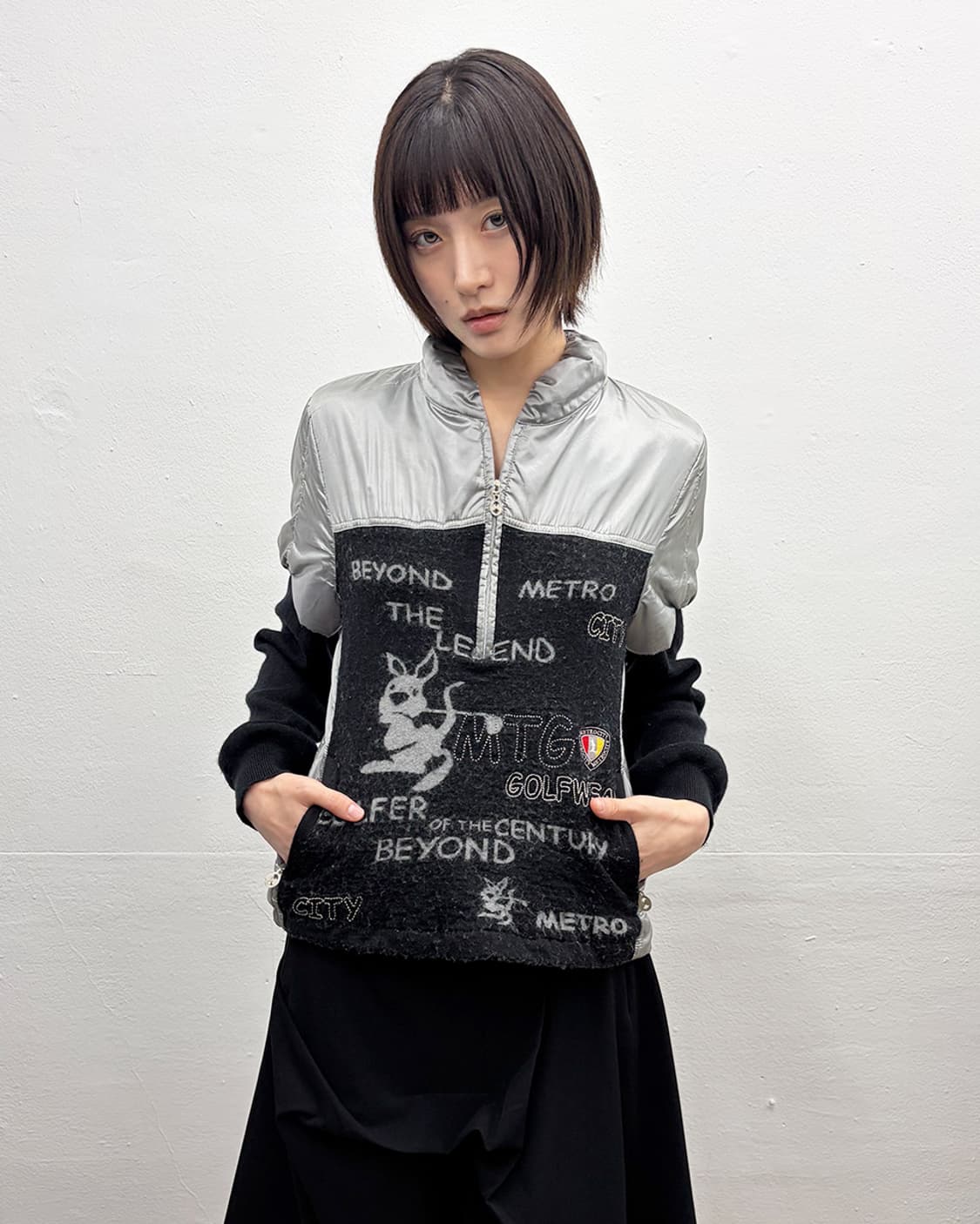 메트로시티 메탈릭 하이브리드 니트 풀오버 상품이미지1