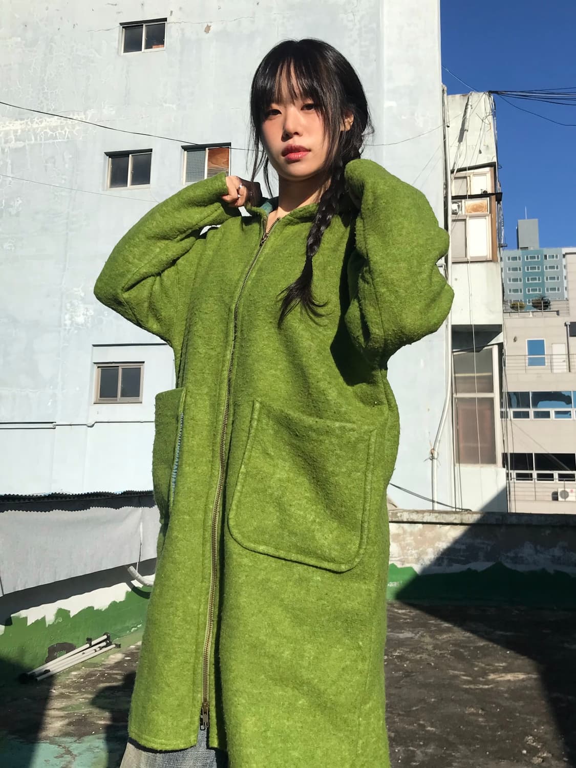 Jocomomola 그린그린 지퍼 코트 상품이미지7