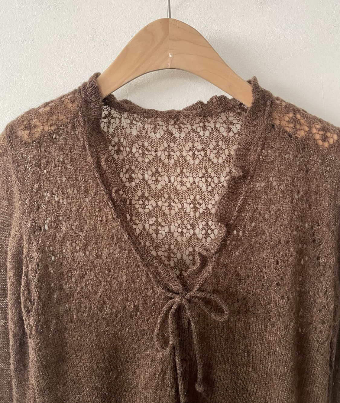 vintage frillneck string mohair cardigan 상품이미지2