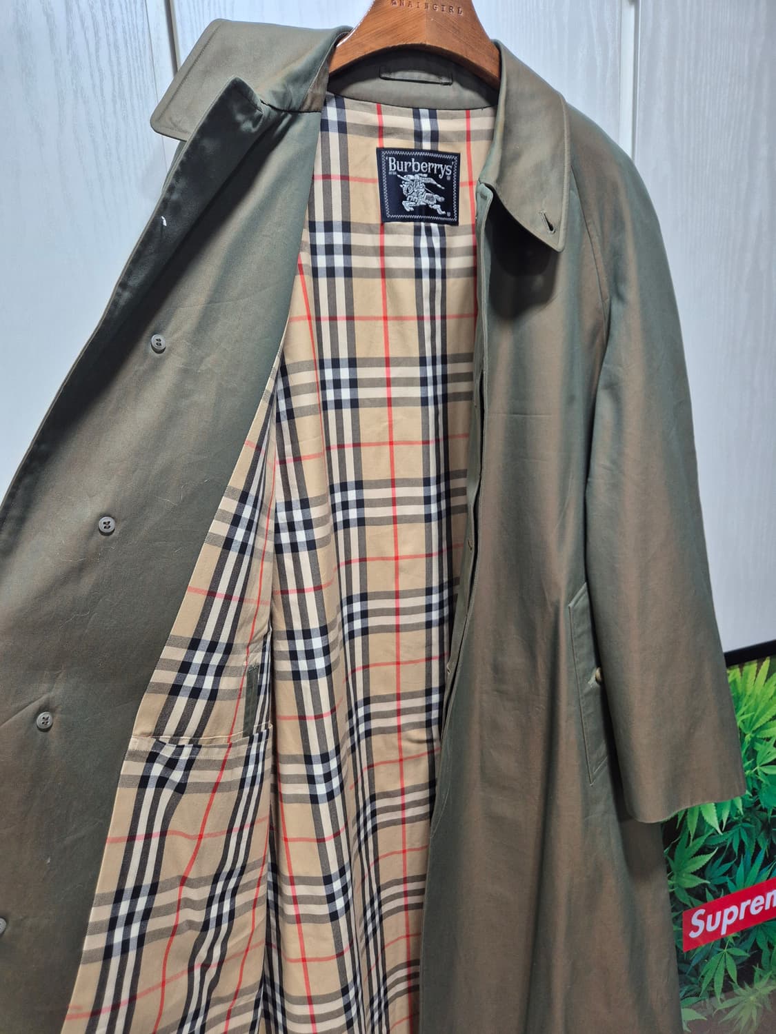 버버리 재팬라이선스 빈티지 발마칸 코트  올리브 카키 상품이미지3