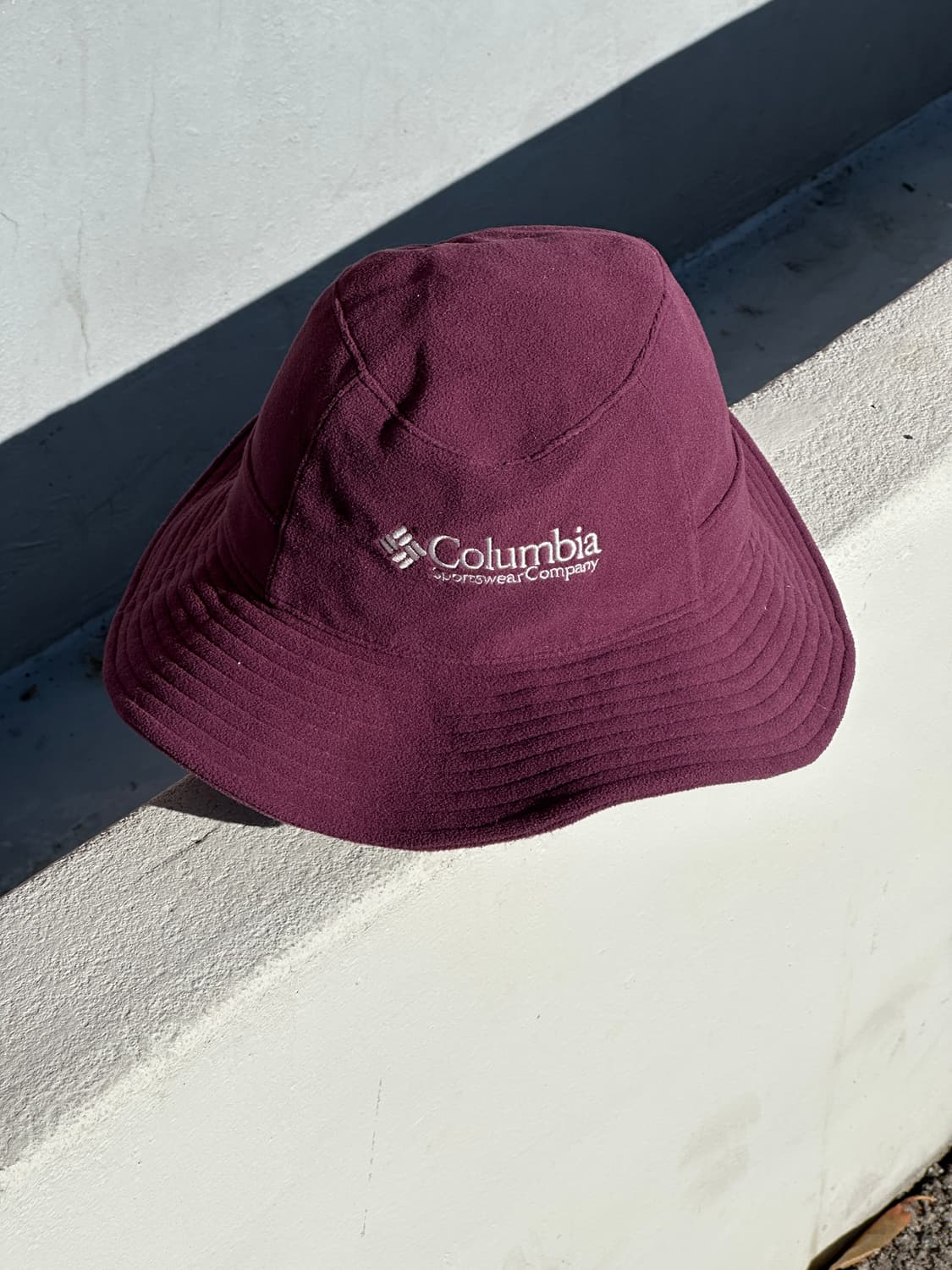 [M] 컬럼비아 로고 버건디 플리스 정글모 부니햇 모자 상품이미지1