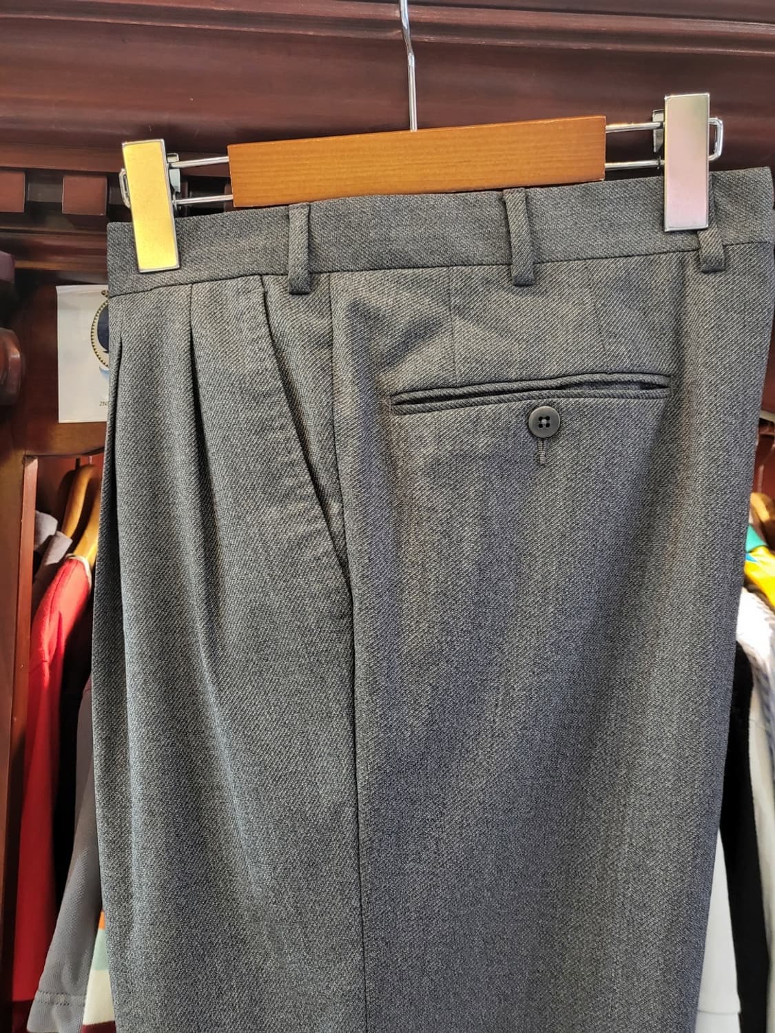 에르메네질도 제냐 울 패브릭 투 턱 트라우져 48R 상품이미지4