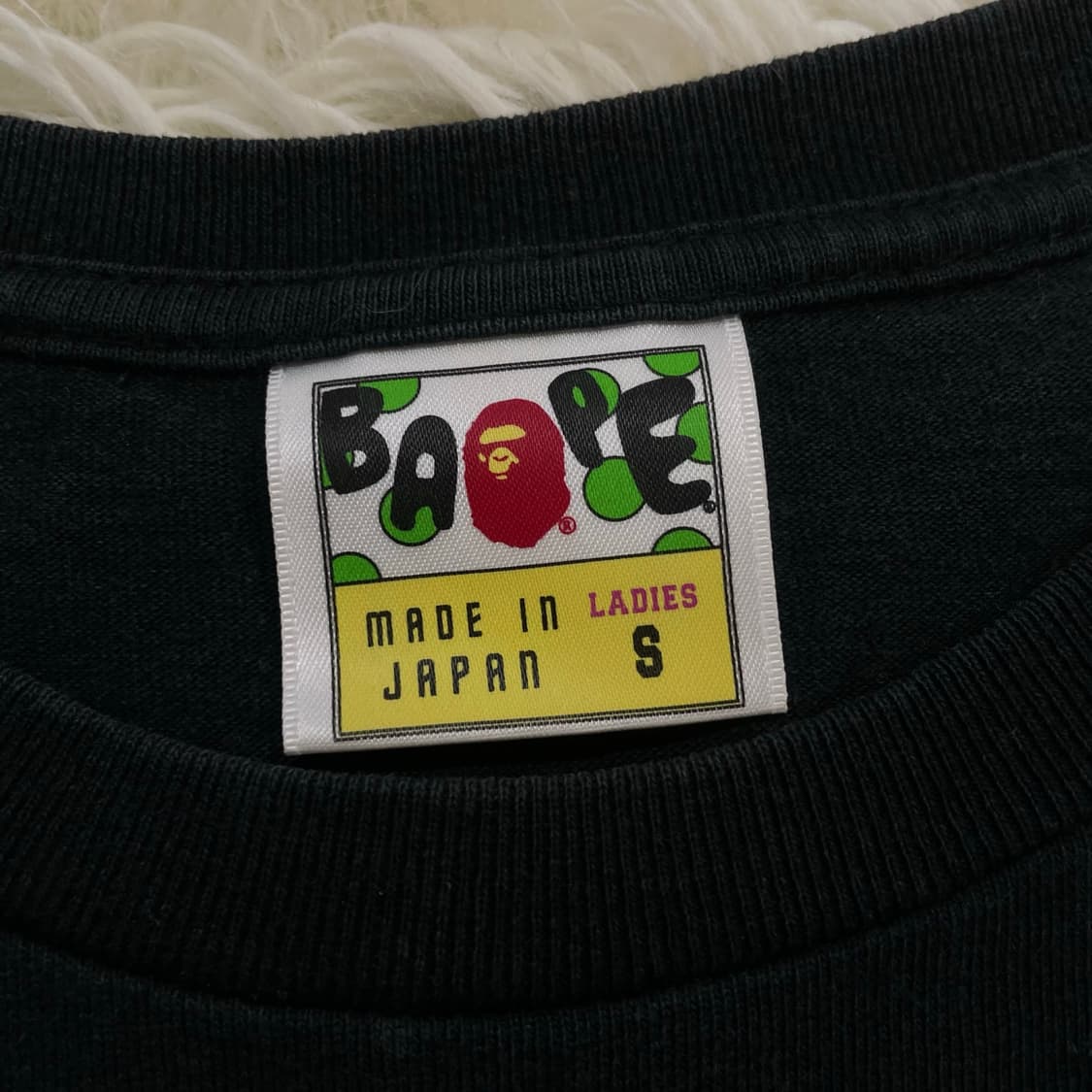 베이프 Bape 빅 사루 레인보우 반팔티 블랙 상품이미지4