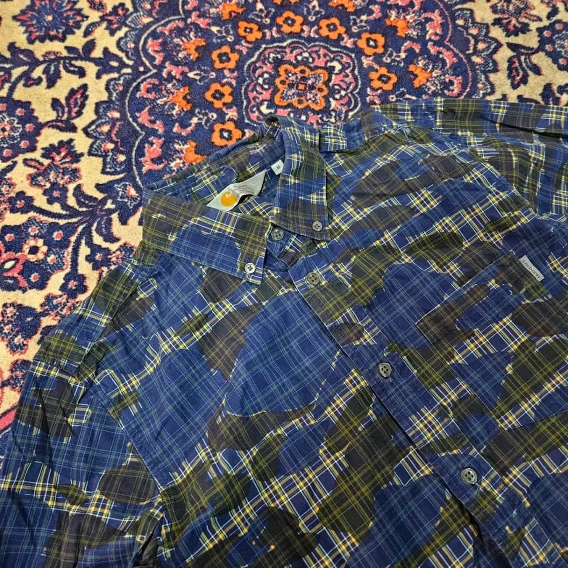  칼하트 메트로블루 컬렉션 블루 카모 체크 셔츠 상품이미지3