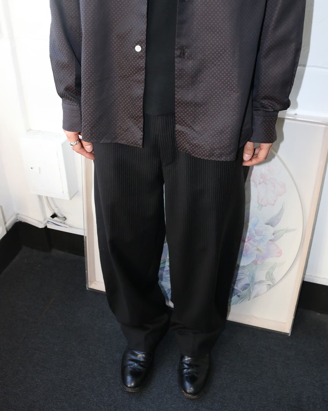 2000s 캘빈 클라인 블랙 핀스트라이프 트라우저  상품이미지2