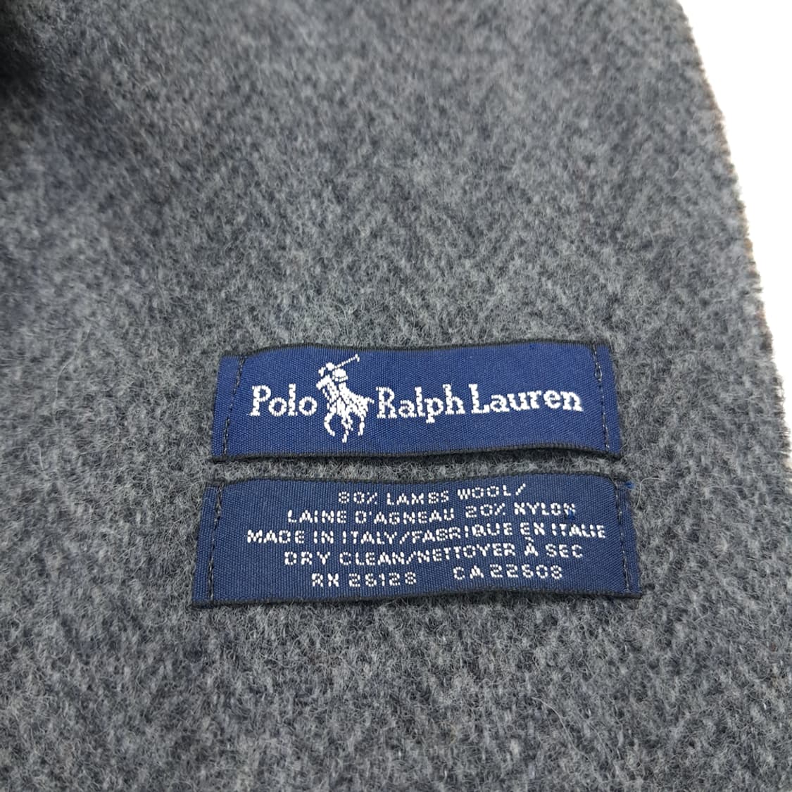 MX223 폴로 랄프로렌 브라운 체크 헤링본 램스울 양면 목도리 머플러 상품이미지5