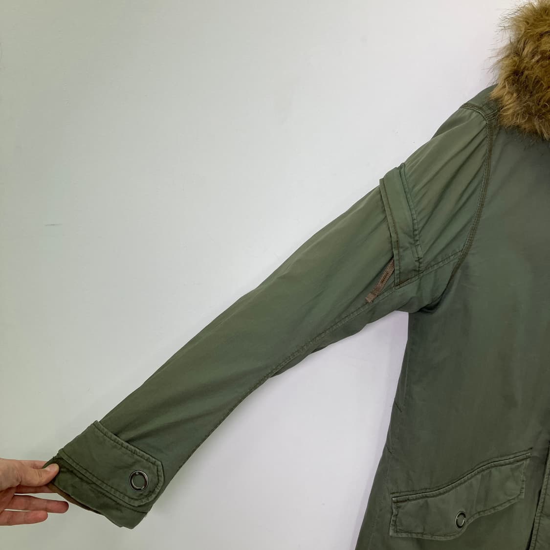 지스타로우 카키 퍼 후드 야상 점퍼 L 상품이미지5