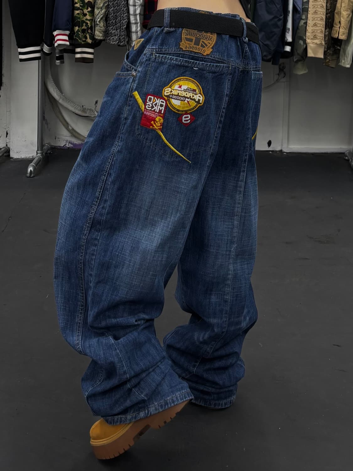 아카데믹스 올드스쿨 패치워크 데님팬츠 상품이미지1