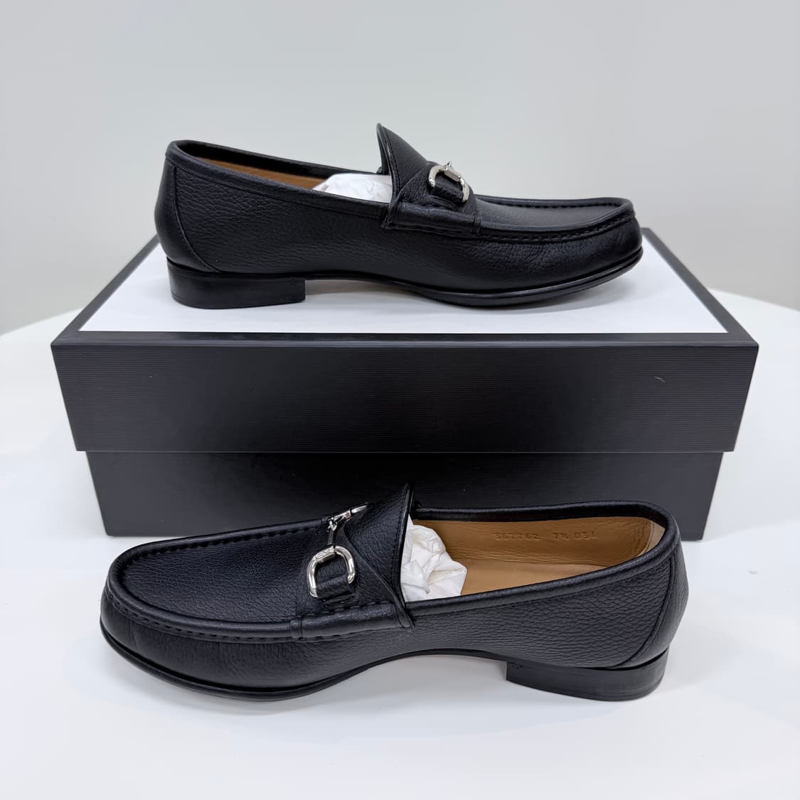 [S급/265] 구찌 홀스빗 은장 레더 로퍼 구두 블랙 상품이미지5