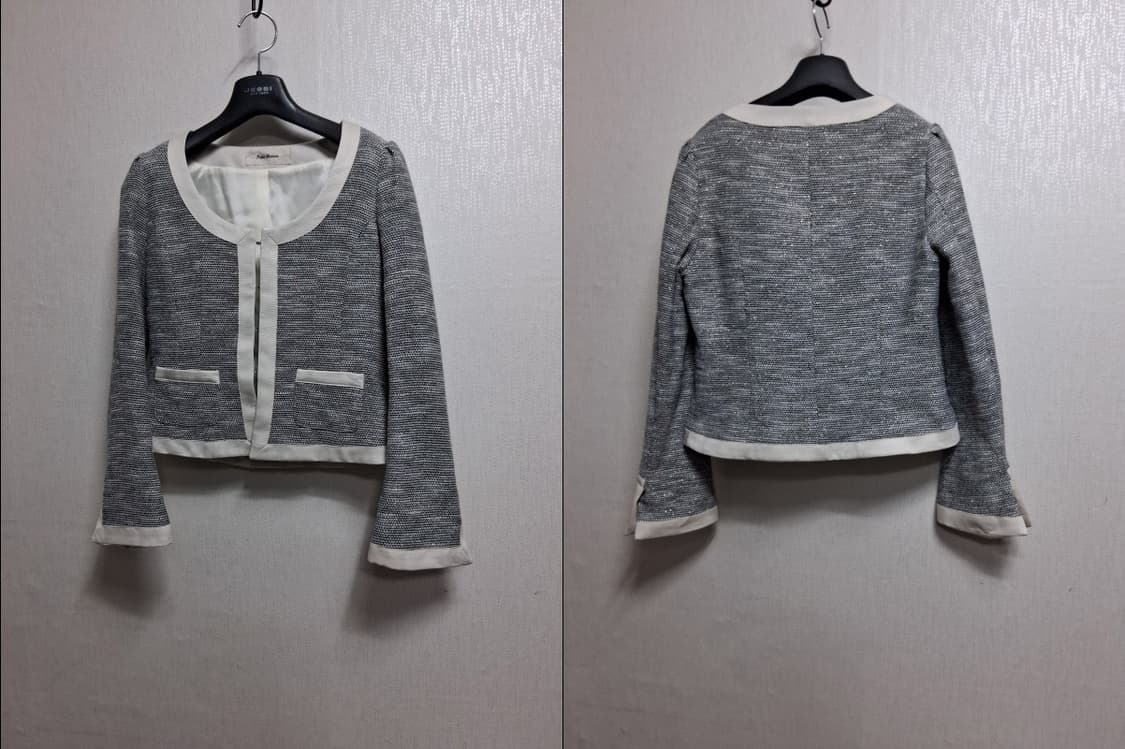 일본수입빈티지 Petit Maison 트위드쟈켓 슬림형 44반 XS거의새 상품이미지2