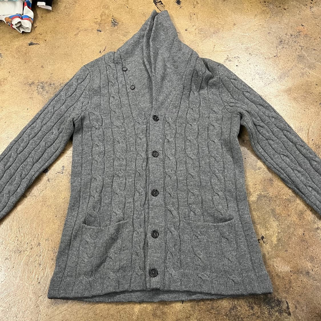 [정품/L] 폴로 랄프로렌 회색 꽈배기 니트 가디건 b15 상품이미지2