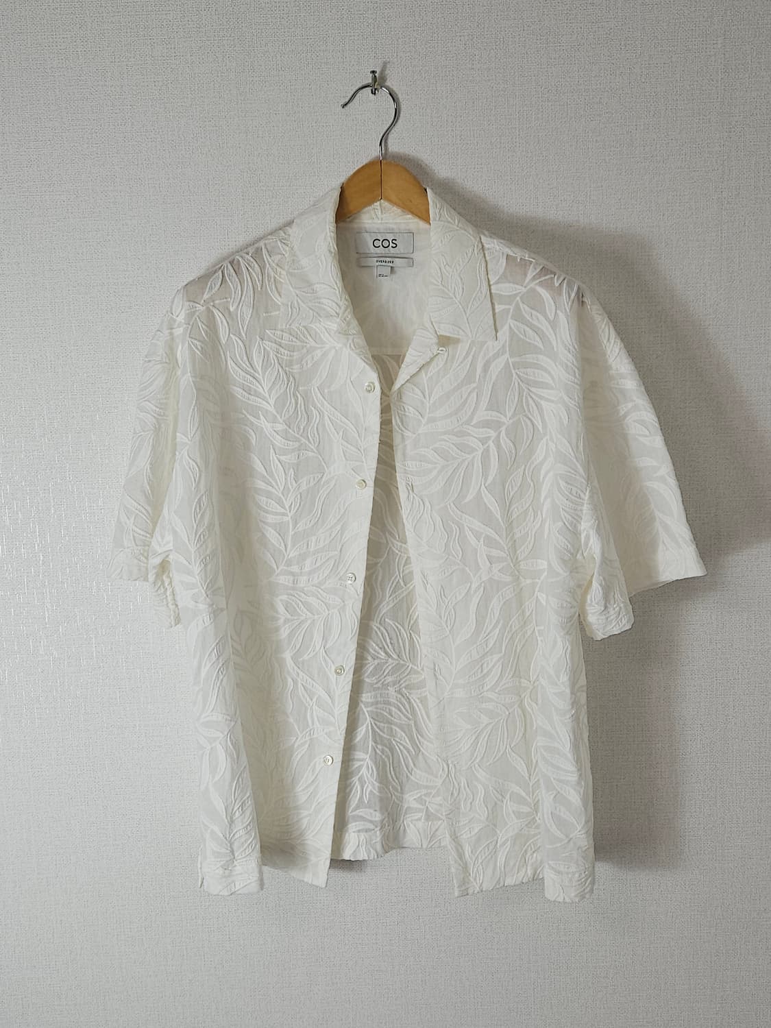 코스 COS 릴랙스드 브로더리 앙글레즈 반팔셔츠 M 오버핏 (거의새상품) 상품이미지1