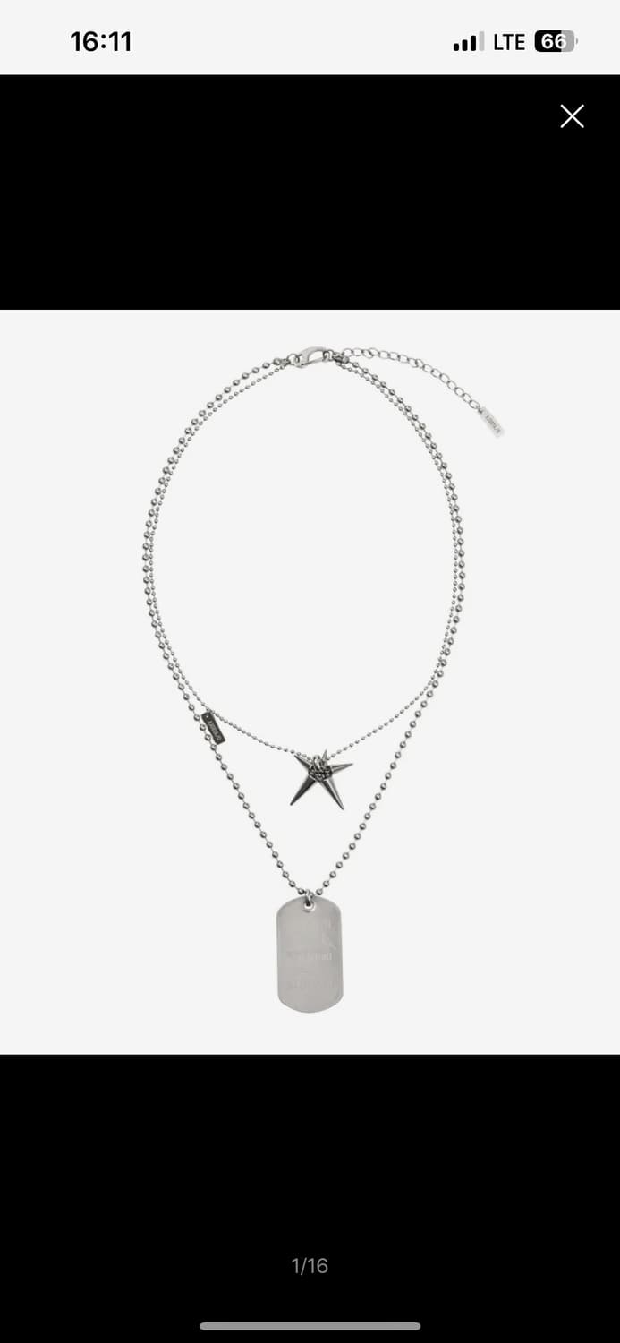 아조바이아조 Dog Tag Layered Necklace 상품이미지1