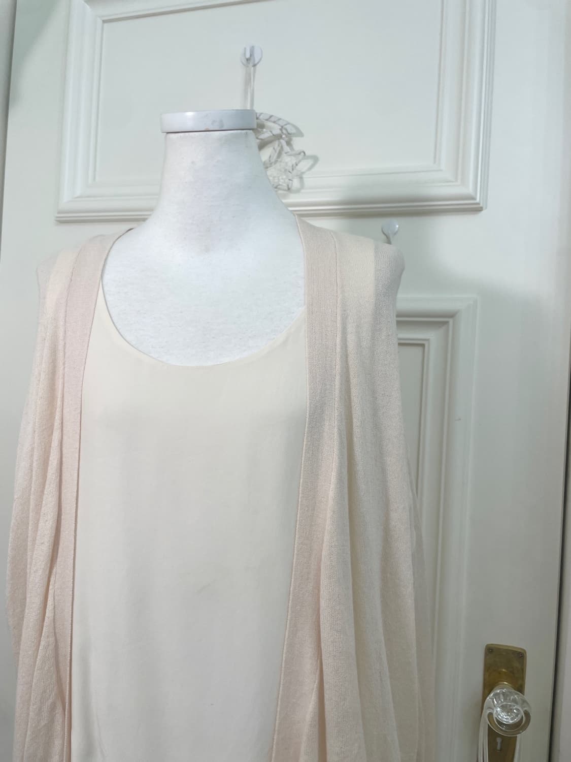 sheer coral open cardigan&100%silk back 상품이미지5