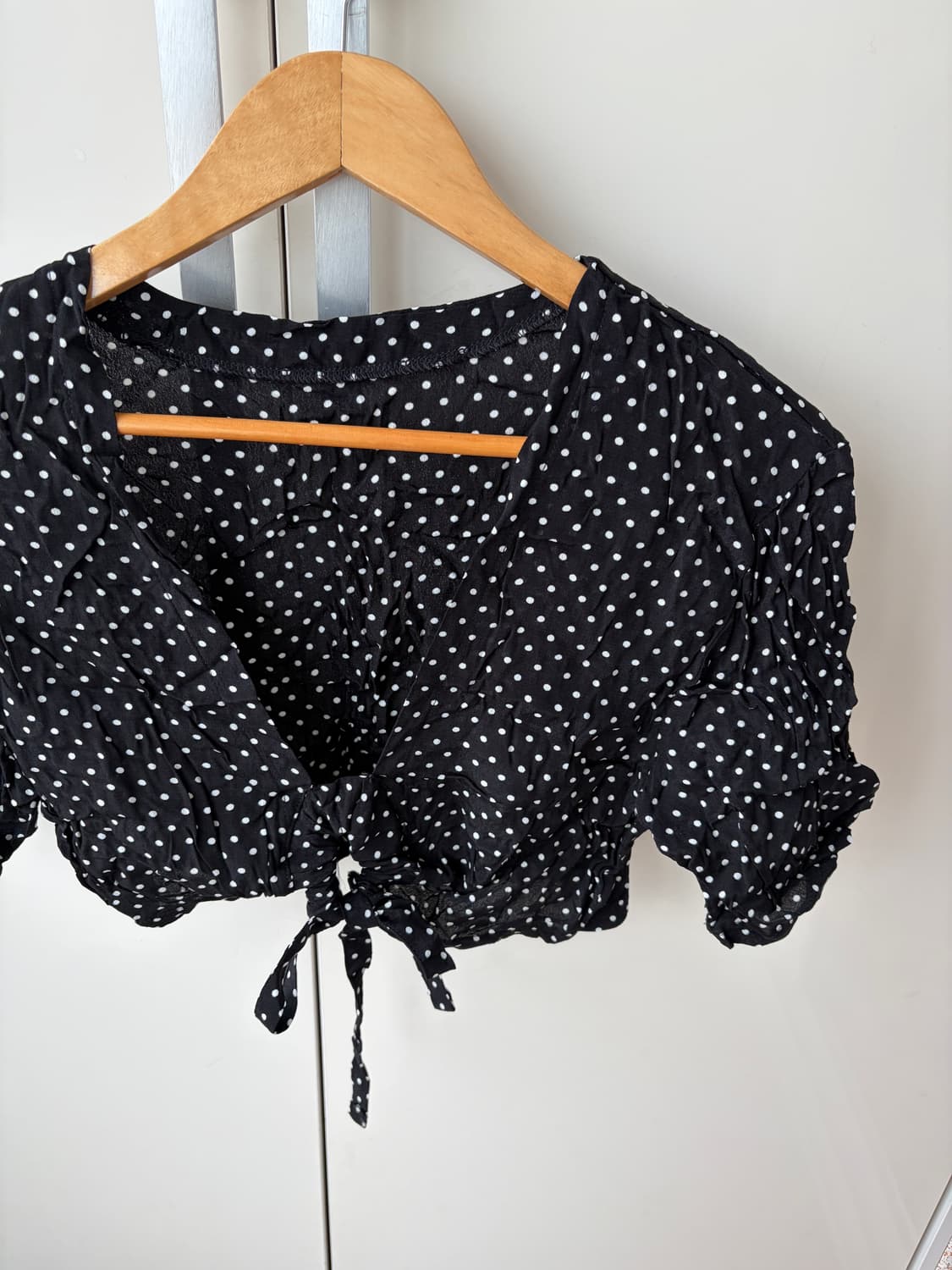 도트 크롭 쉬폰 가디건 상품이미지2