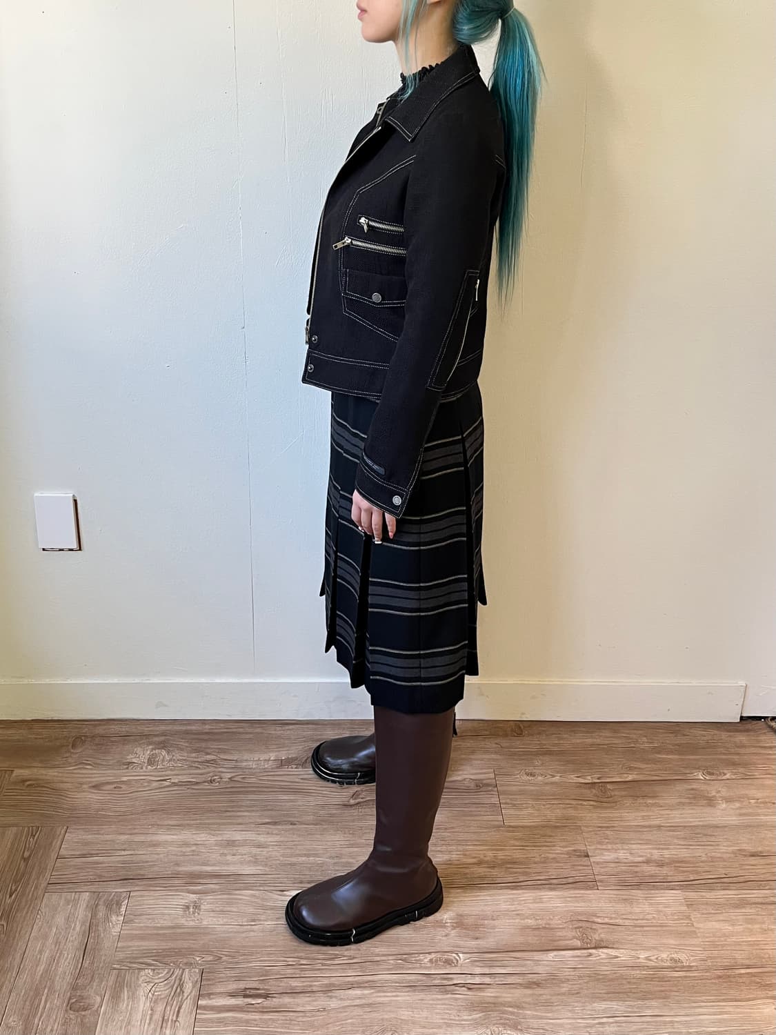 DONNA SUI 스티치 바이커 자켓 상품이미지8