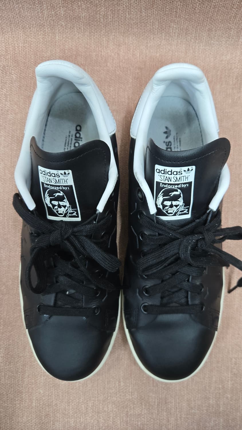 아디다스 270mm-  스탠스미스 블랙레더 스니커즈  운동화 상품이미지2