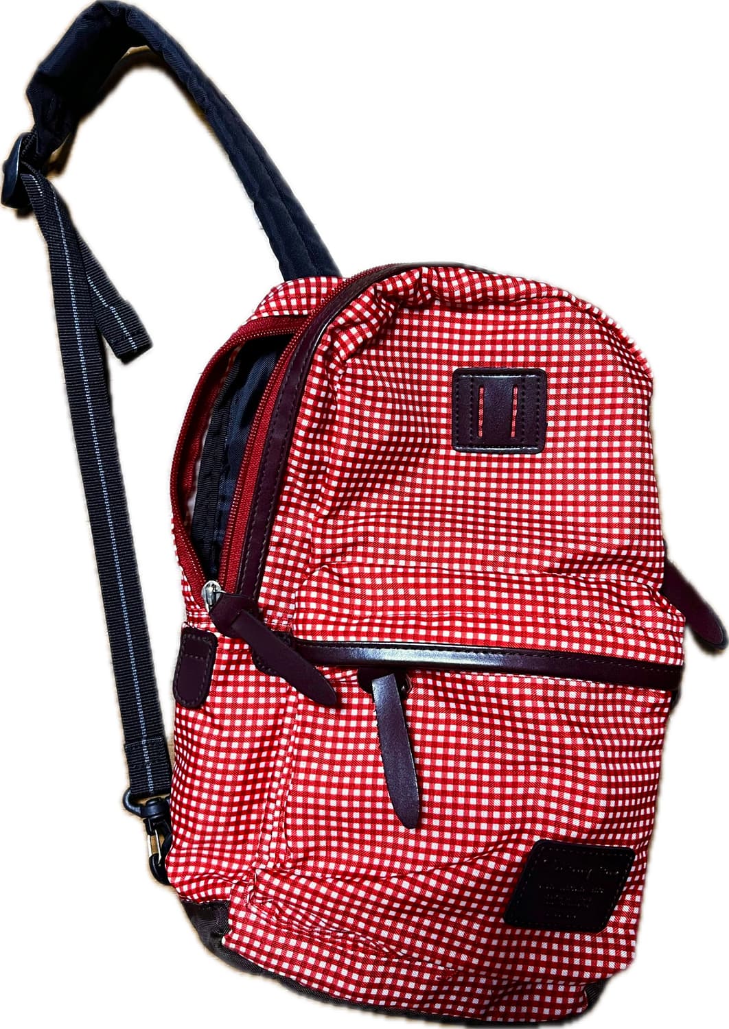 챔피온 빨간 체크무늬 슬링백 가방 상품이미지1