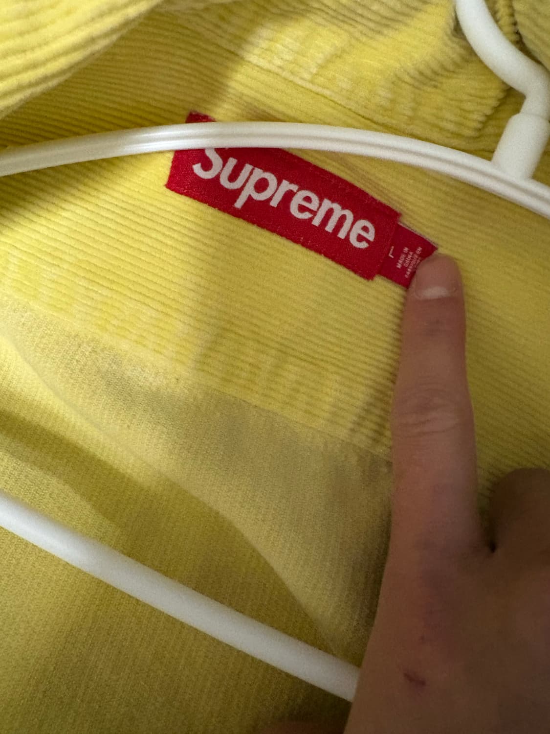 [L]슈프림 워시드 코듀로이 집업 셔츠 옐로우 24ss 상품이미지4