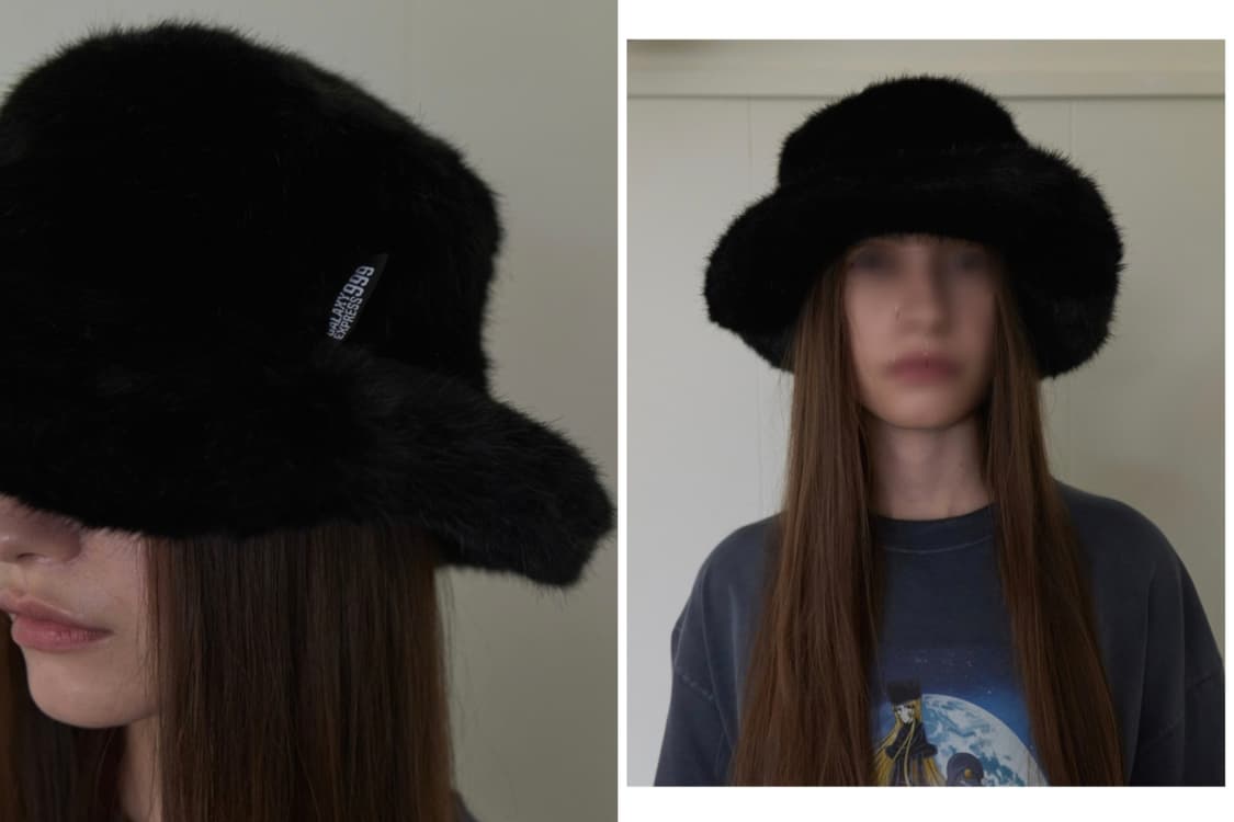 블랙 LCDC 엘씨디씨티엠 은하철도999 메텔 퍼 털 벙거지 모자 상품이미지3
