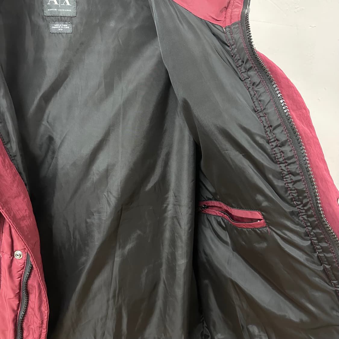 아르마니 익스체인지 버건디 다운 패딩 점퍼 M/M J12 상품이미지7