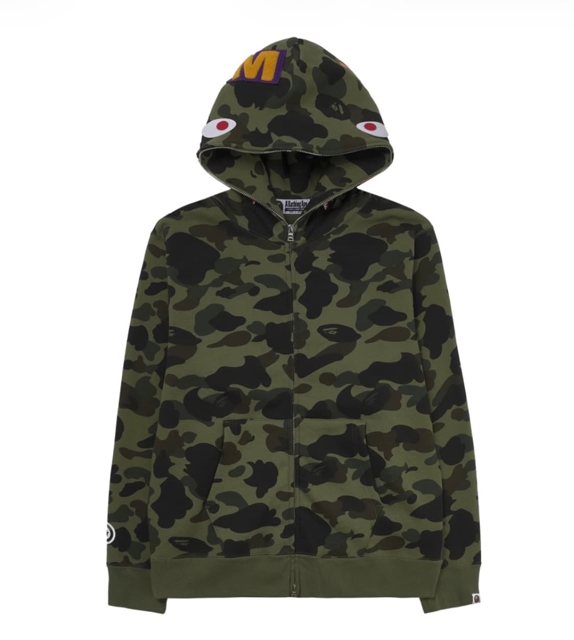 베이프 퍼스트 카모 샤크 풀 집 후드 아미 그린 상품이미지2