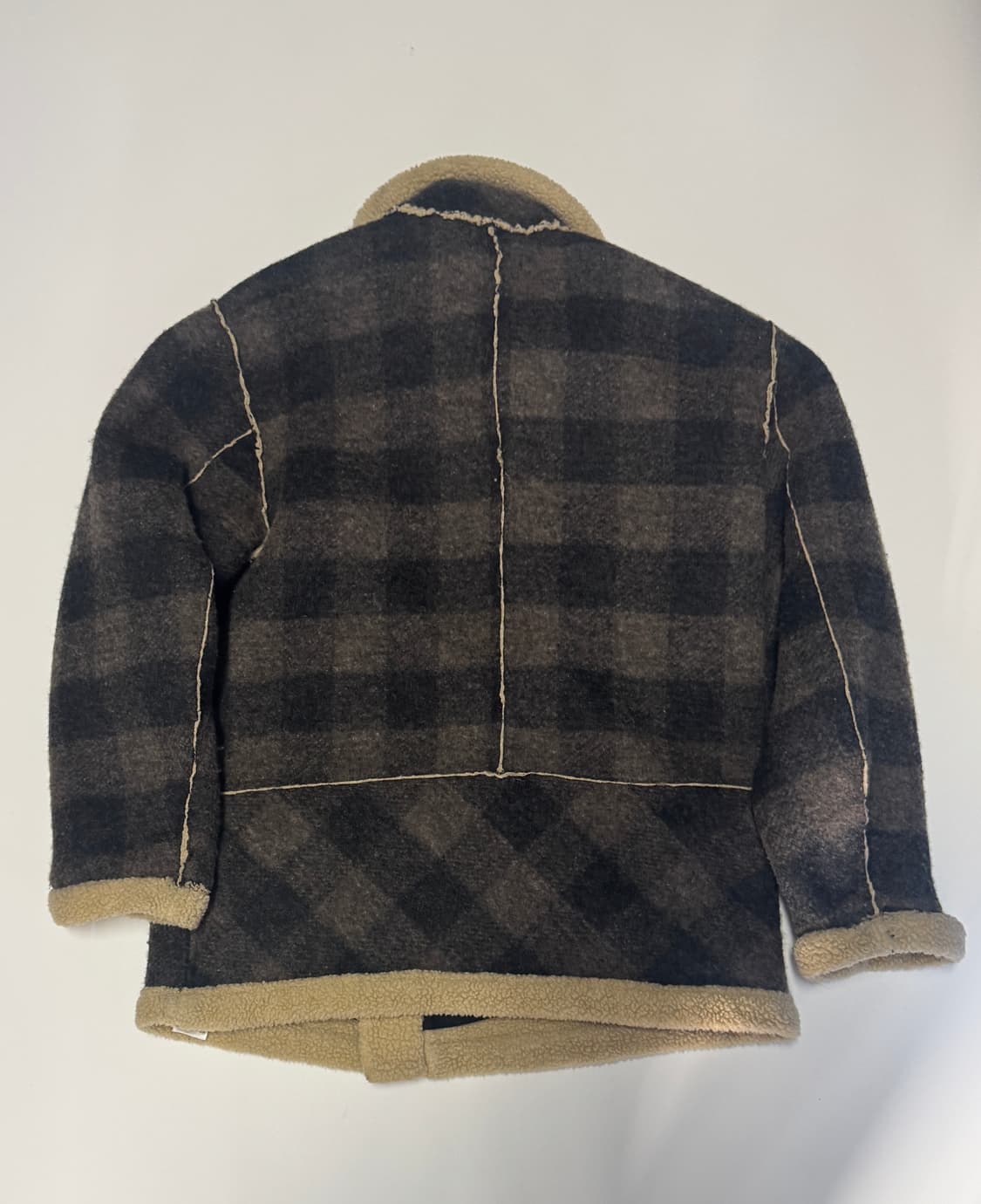 희귀!! 여성 디젤 Diesel 양텰 안감 체크 무스탕 자켓 L 상품이미지2