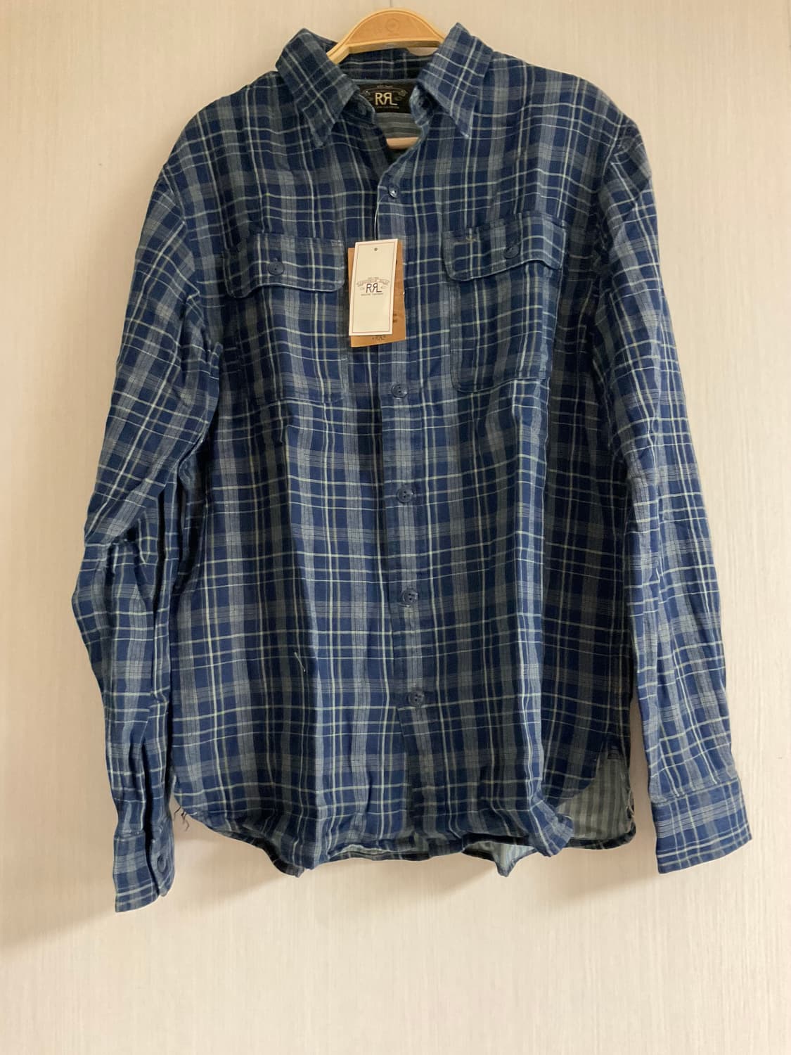 RRL 더블알엘 인디고 플래드 더블 페이스 워크셔츠 M 상품이미지3