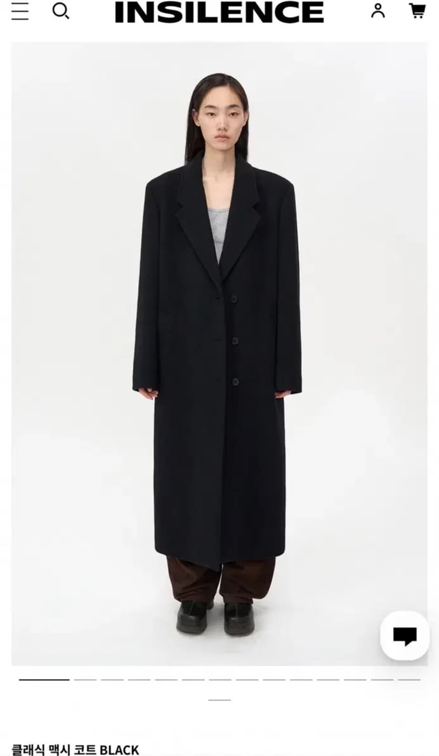 인사일런스우먼 클래식 맥시 코트 블랙 xs 상품이미지1