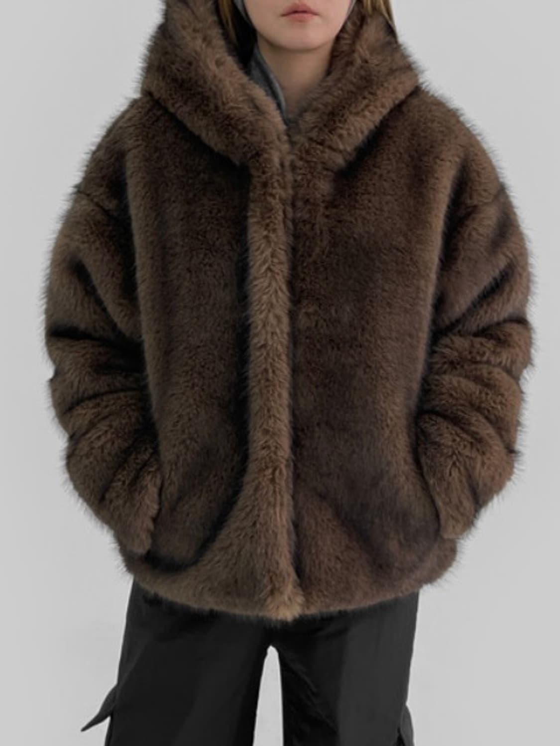 블랙업 퍼 후드점퍼 상품이미지4