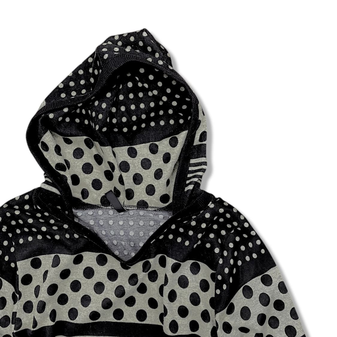 Black Multi Dot Long Hood Tshirt 상품이미지3