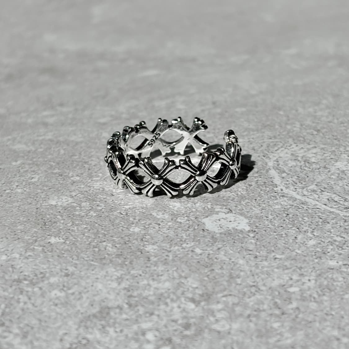 Oribell 크롬 멀티 크로스 링크 925실버 오픈링 반지 상품이미지3