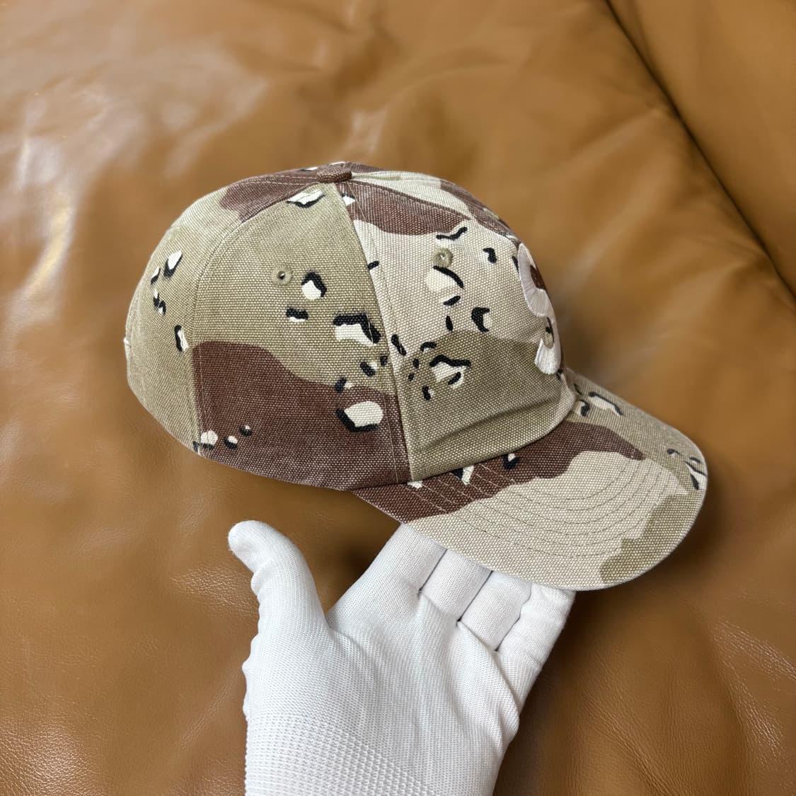 슈프림 S로고 6패널 볼캡 모자 워시드 데저트 카모 상품이미지3