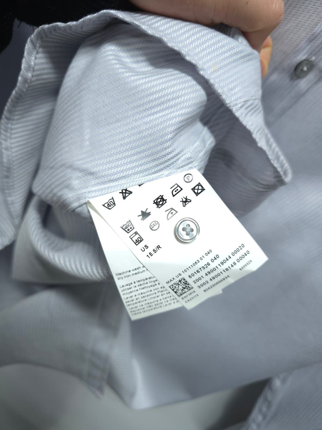 휴고보스 슬림핏 톤앤톤 스트라이프 셔츠 상품이미지7