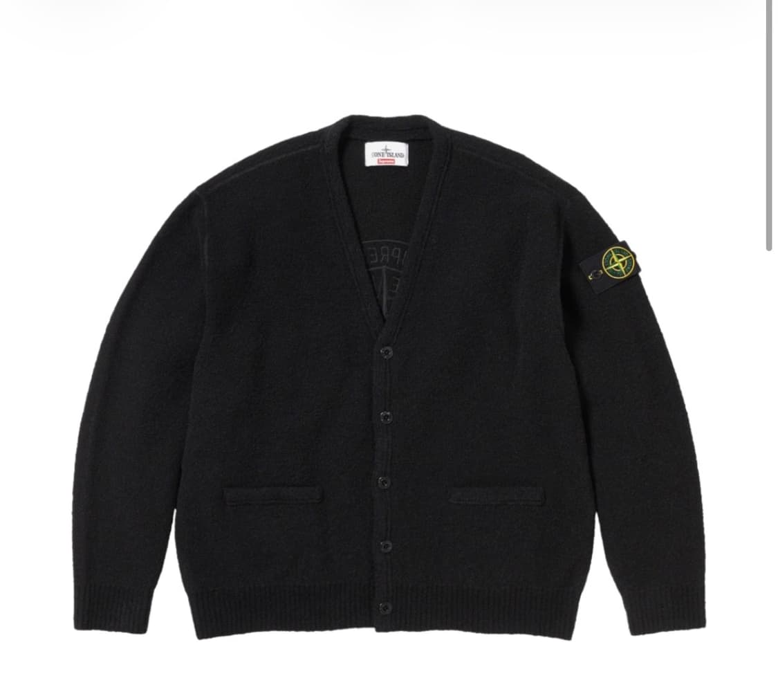 M) 슈프림 x 스톤 아일랜드 부클 가디건 블랙 - 23fw 상품이미지1