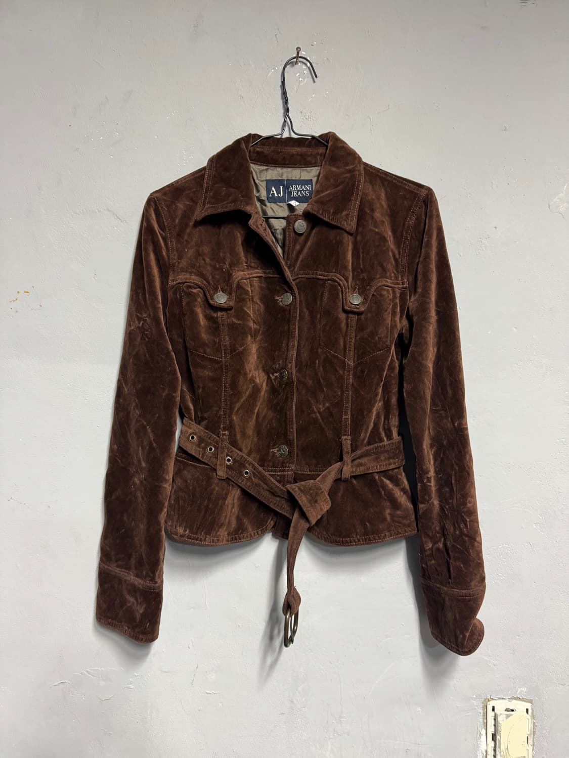 아르마니 진스 벨벳 벨티드 자켓 38 상품이미지1