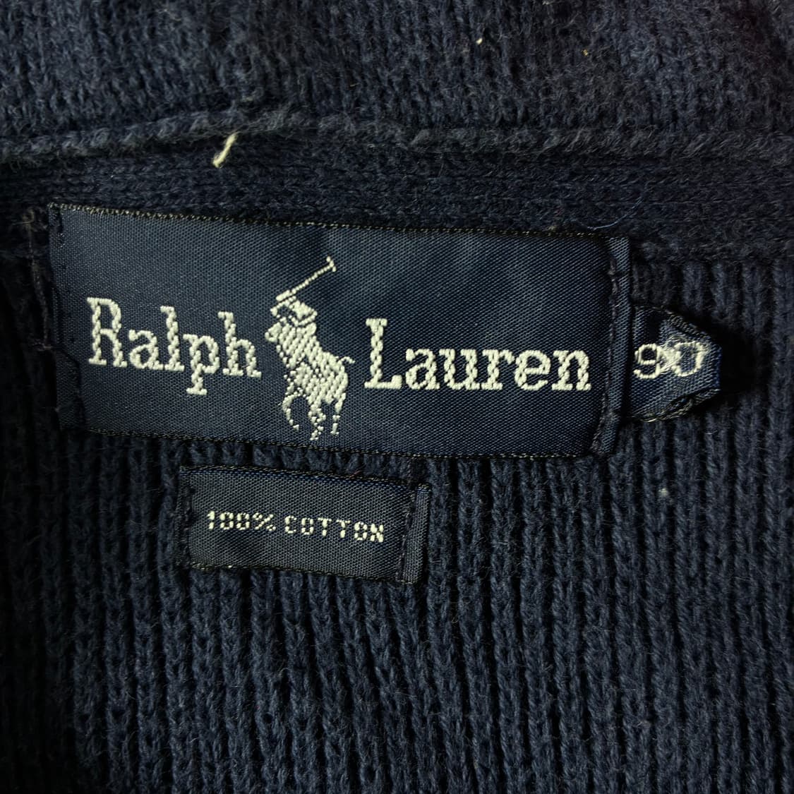 Polo  폴로 랄프로렌 90,s RL-92 코튼 네이비 니트 후드집업  상품이미지4