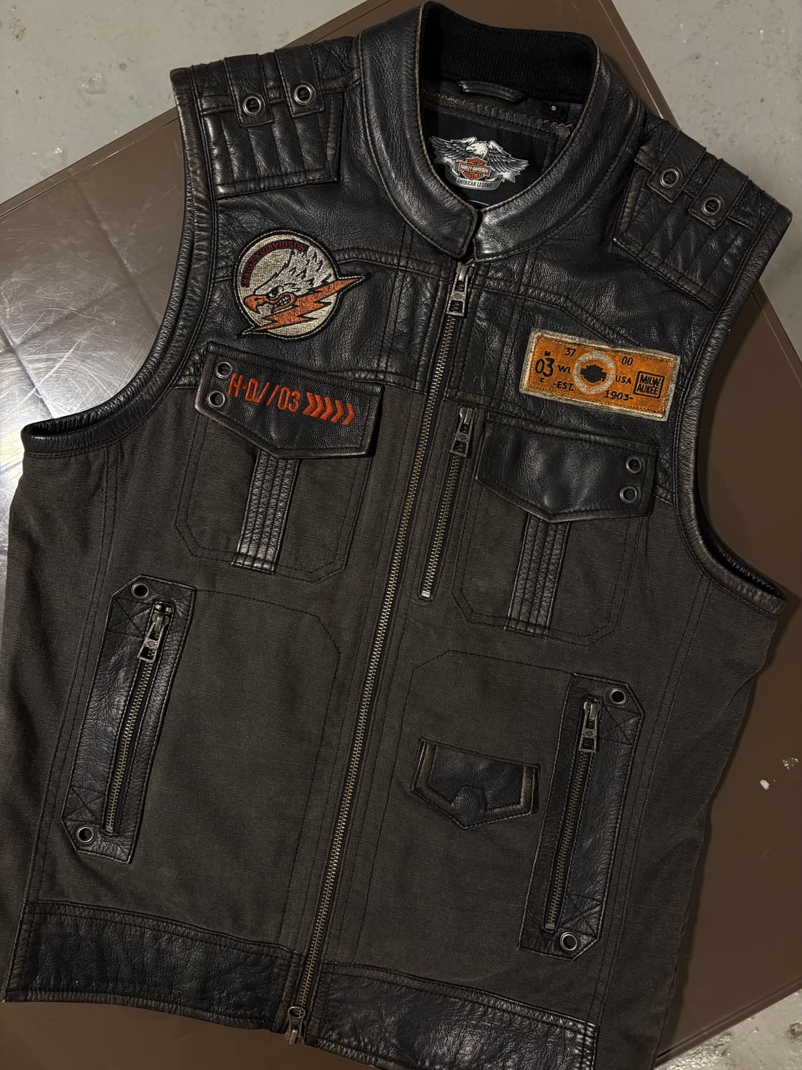 할리데이비슨 가죽 조끼 상품이미지6