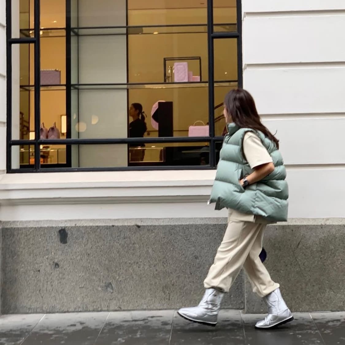 허앤쉬(Her&she) 니트 레이어 구스100 패딩 조끼 F 정가 32만 상품이미지3