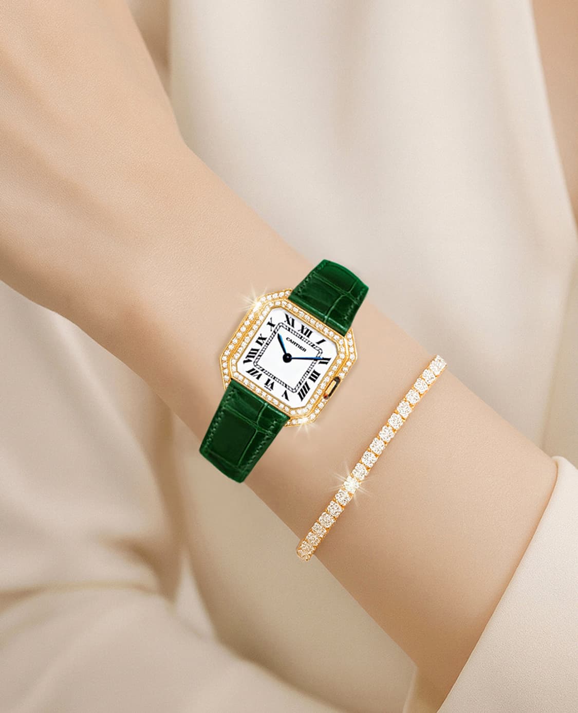 까르띠에 80s 빈티지 생튀르 남녀공용 다이아 클래식 수동 시계 상품이미지9