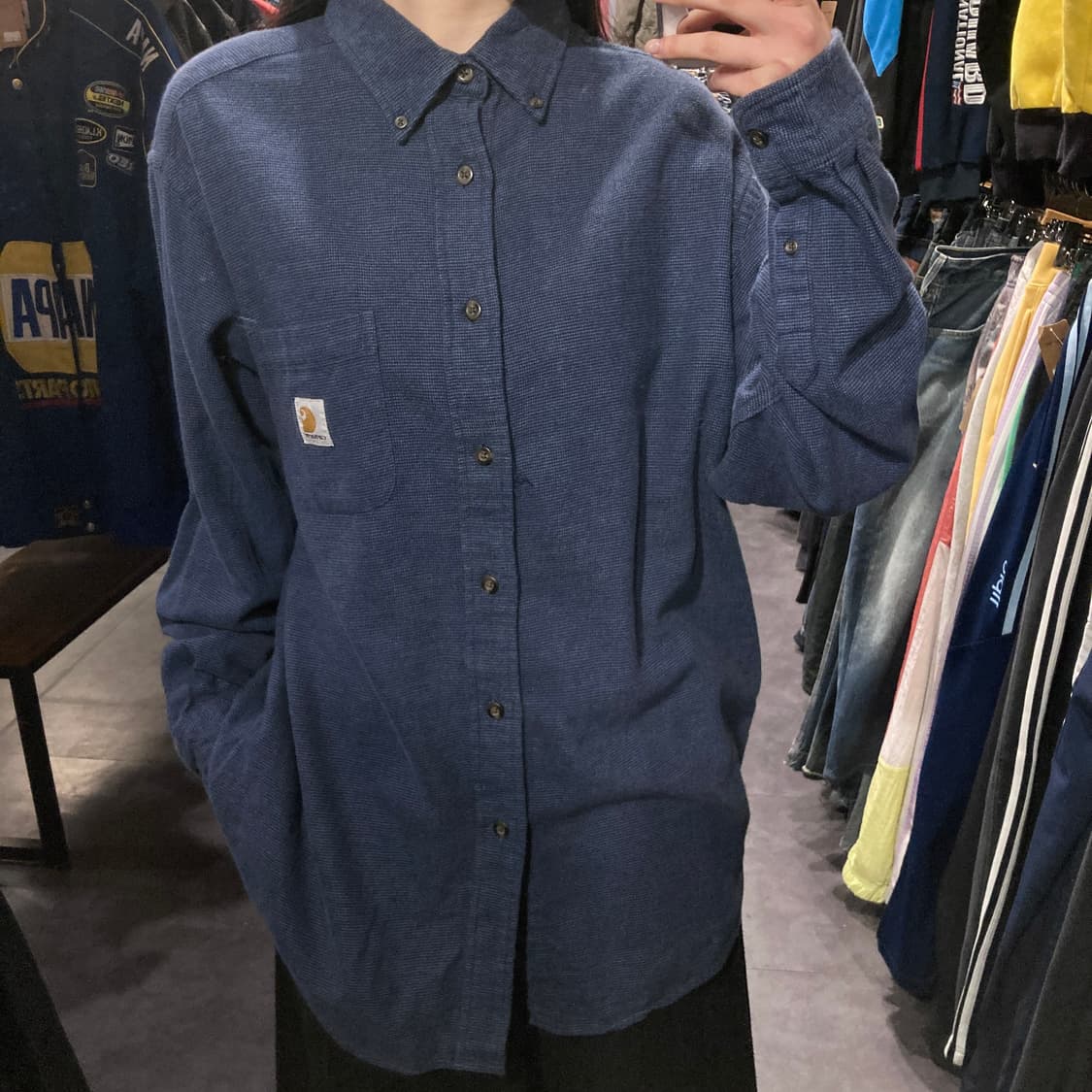 [IM] 칼하트 울 헤링본 긴팔셔츠 네이비 상품이미지7