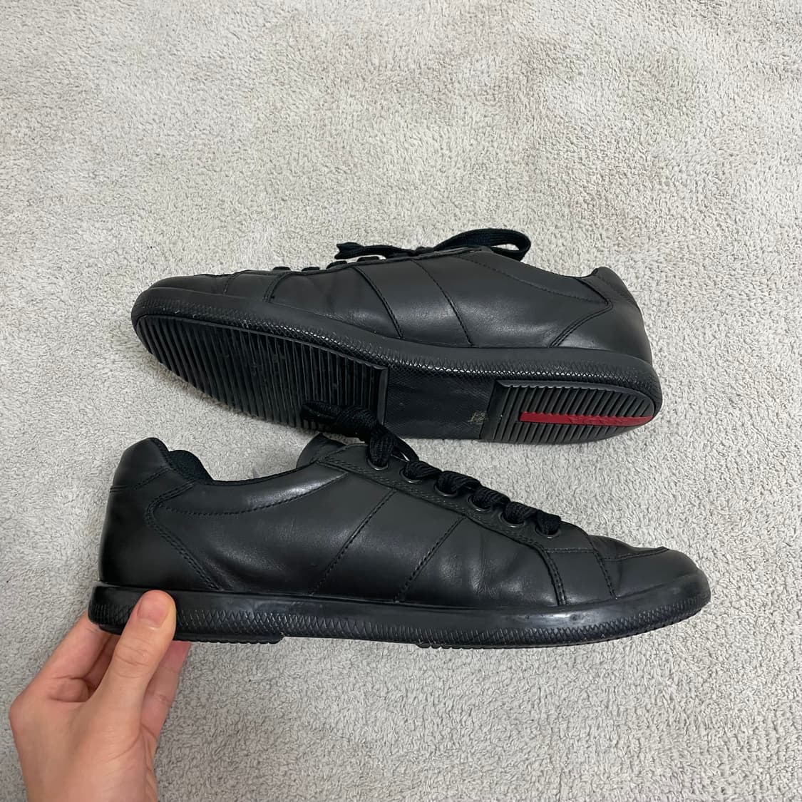 275) 프라다 스포츠 사이드 로고 레더 스니커즈 신발 상품이미지3