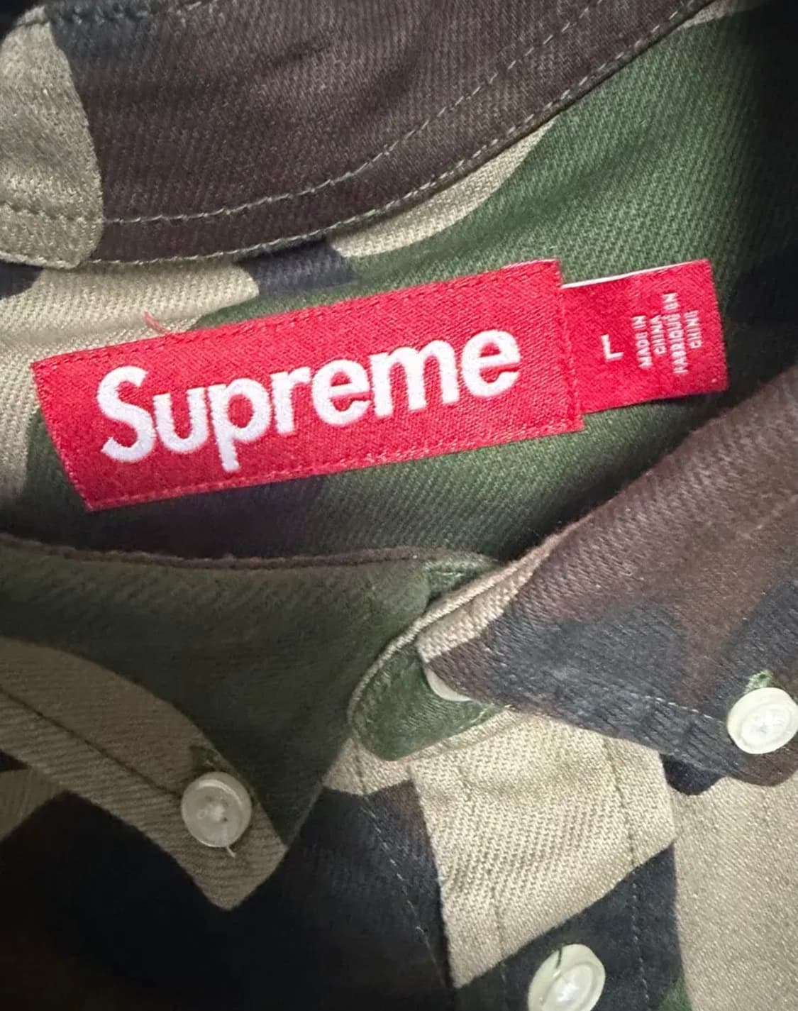 슈프림 스몰 박스 데님 셔츠 우드랜드 카모 상품이미지6